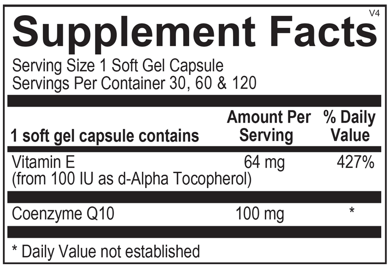 CoQ-10 supplement facts image