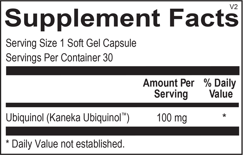 Ubiquinol supplement facts image