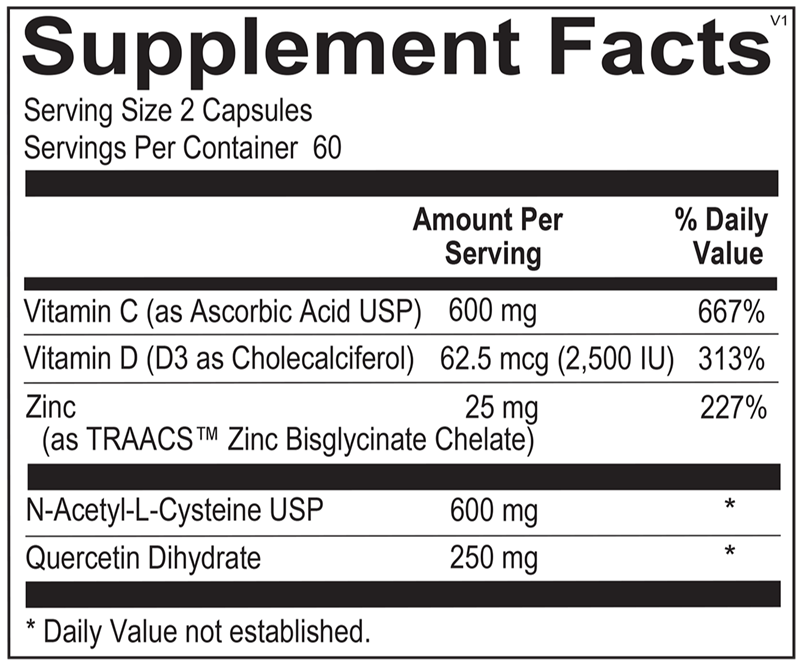 OrthoMune® supplement facts image
