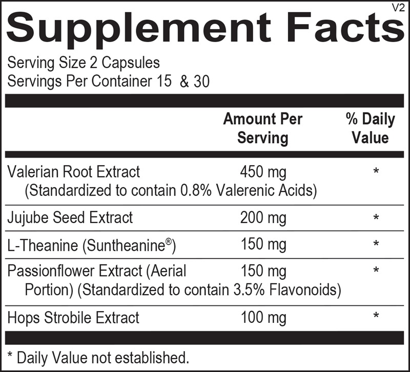 Botanicalm PM supplement facts image