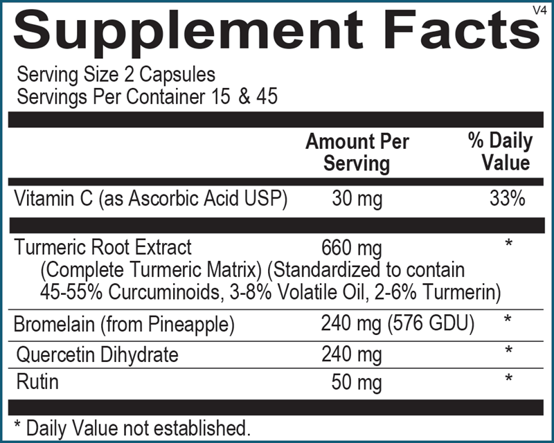 Traumeric supplement facts image