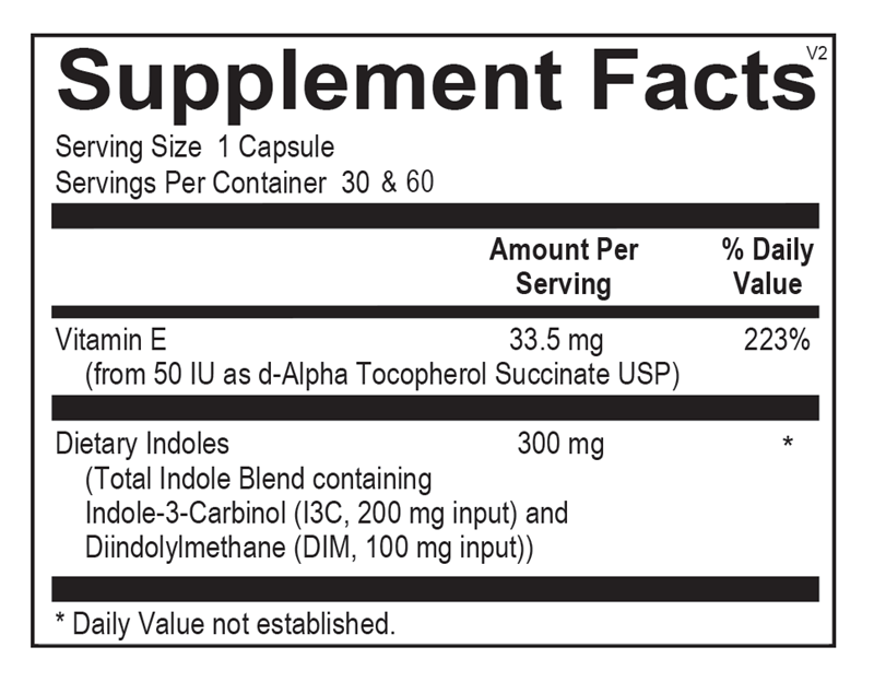 EstroDIM® supplement facts image