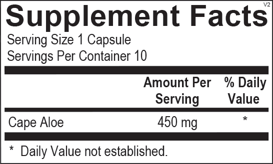 Super Aloe 450 Blister Packs supplement facts image