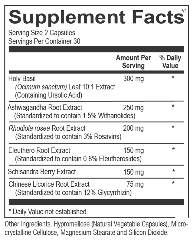 TruAdapt supplement facts image
