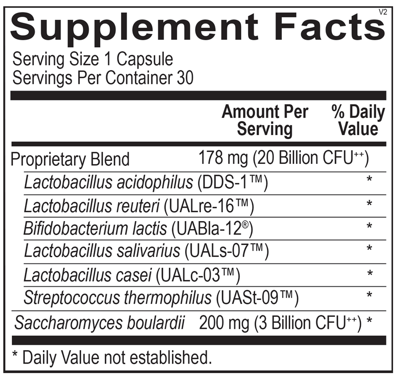 Ortho Biotic® R supplement facts image